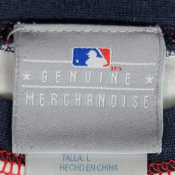 MLB Genuine Merchandise New York Yankees White Navy 3/4 Sleeve Baseball Style Te - Picture 5 of 8